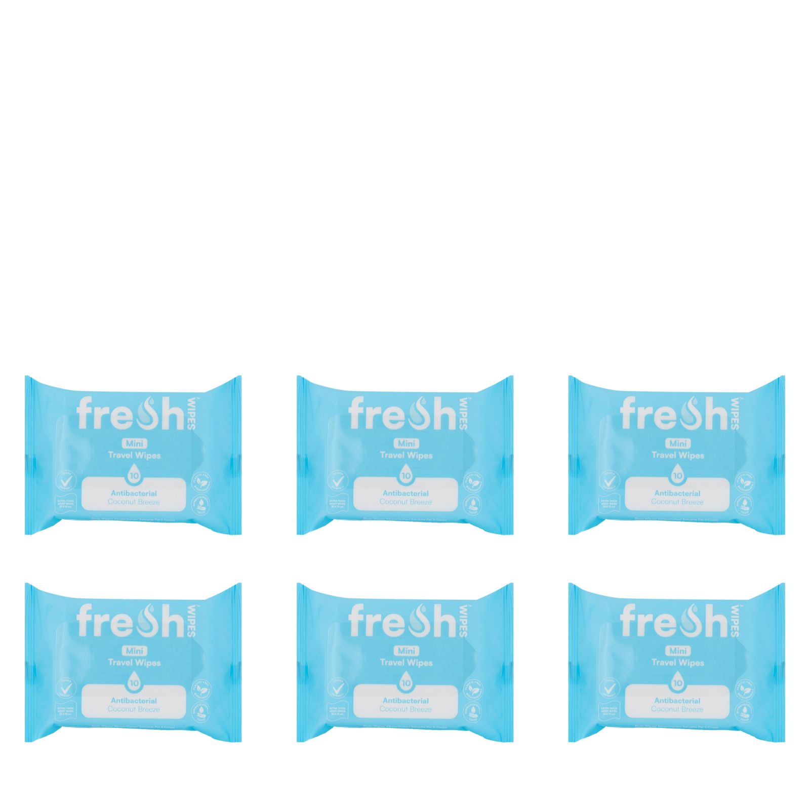 FreshWipes Travel Wipes Set of 6 Packs