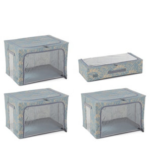 Periea Set of 4 Patterned Collapsible Storage Boxes in Assorted Sizes - 729130