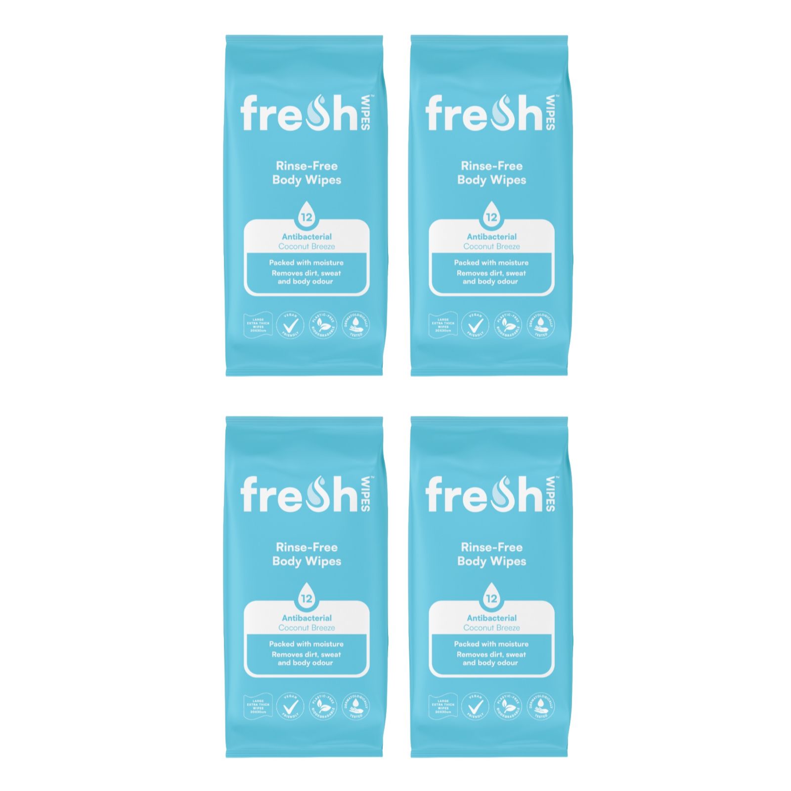 FreshWipes Body Wipes Set of 4 Packs