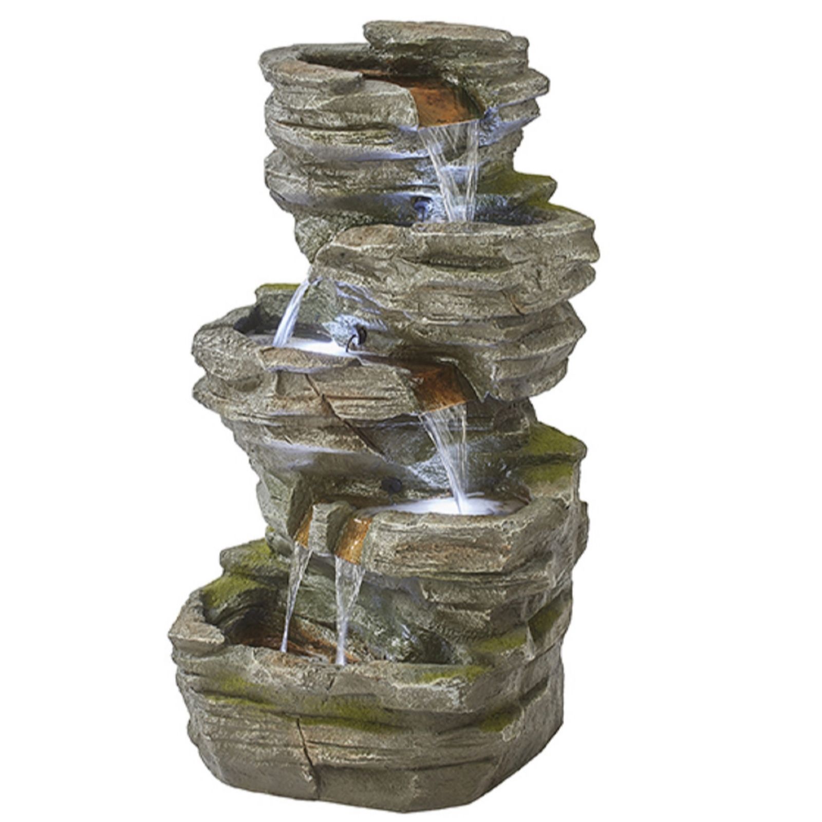 Thompson & Morgan Cascading Rock Pool Water Feature with Lights