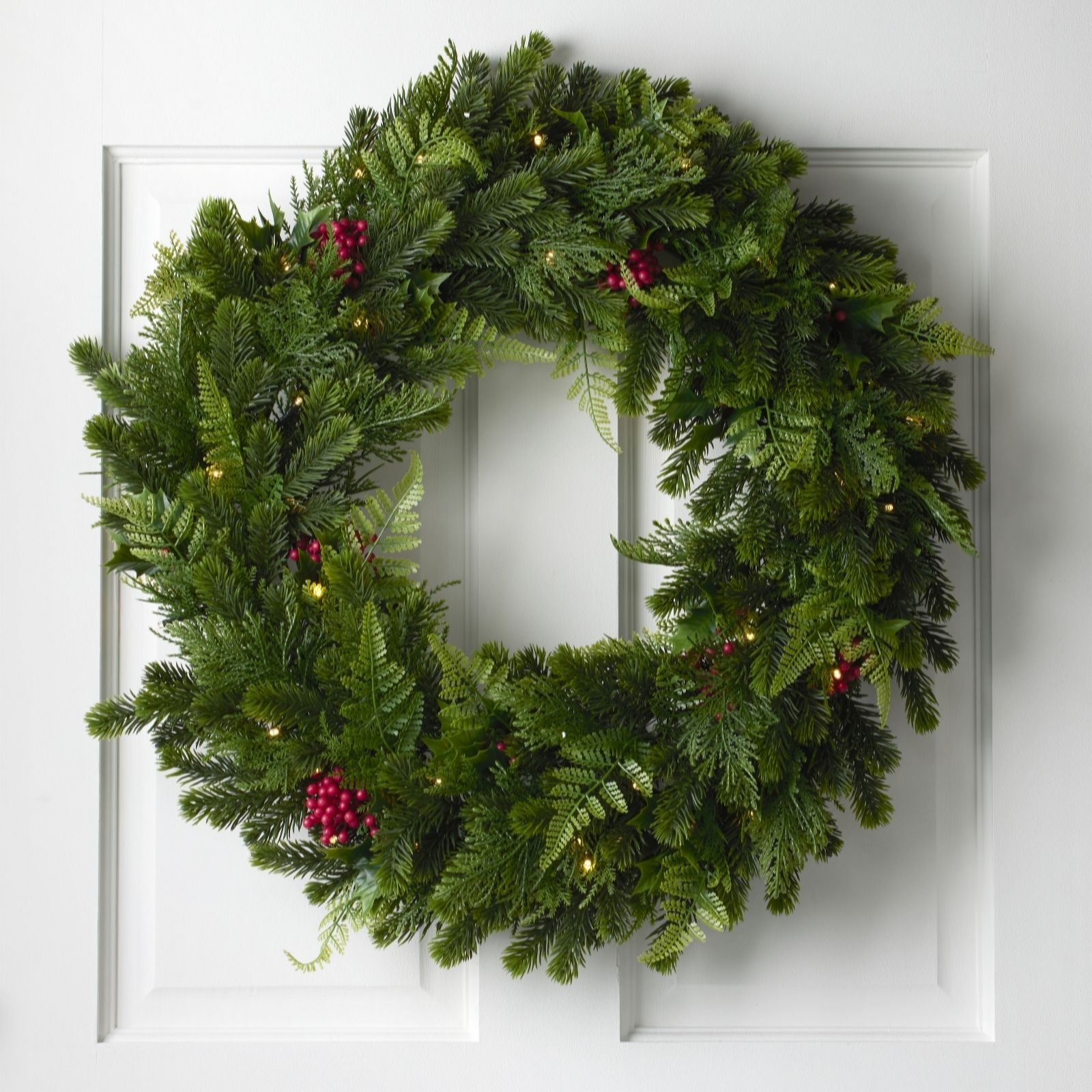 Outlet Garden Reflections Door Collection' 60cm Pre-Lit Outdoor Wreath