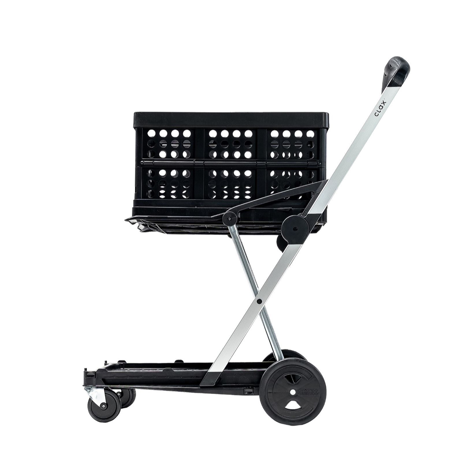 CLAX Multi Use Collapsible Shopping Cart with Folding Basket