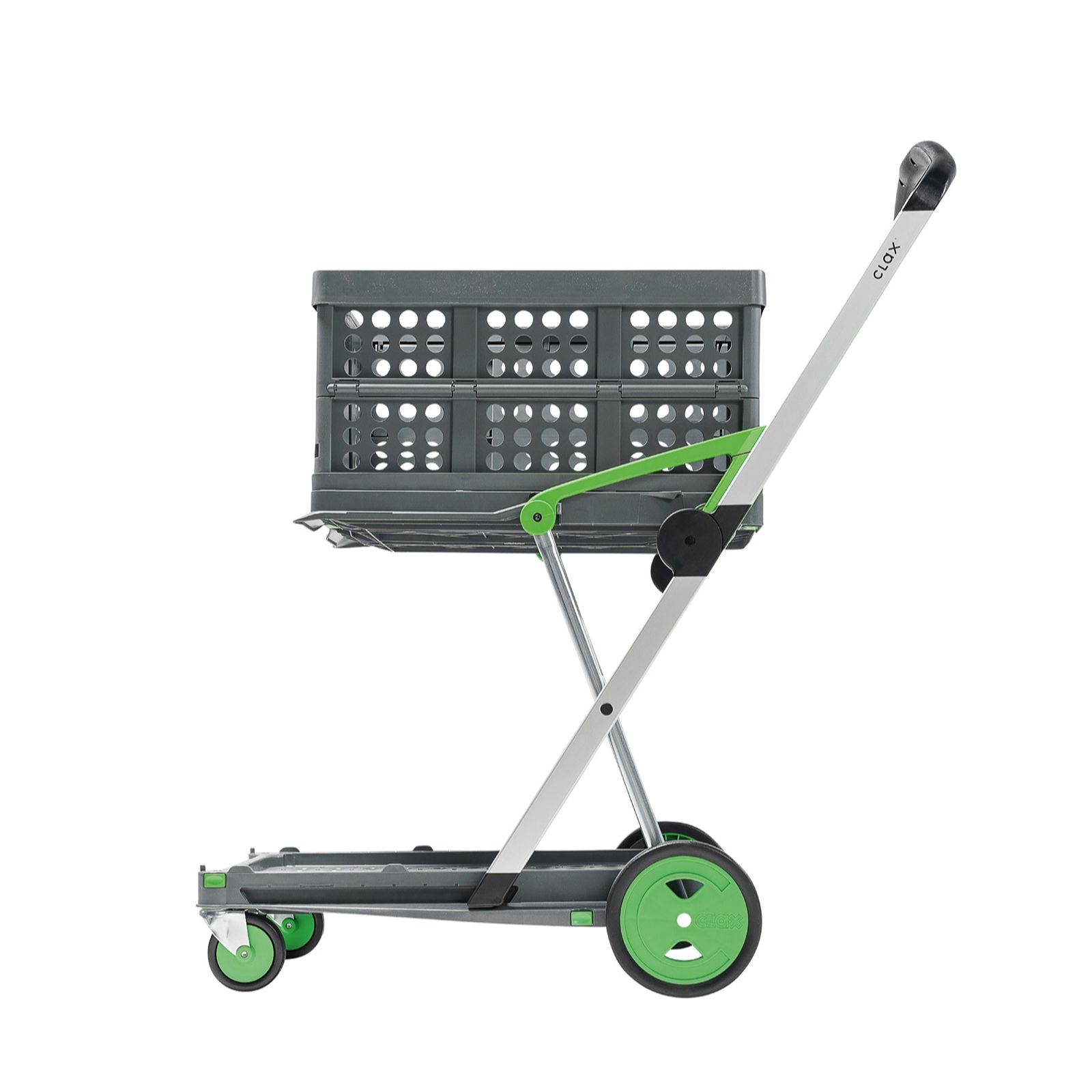 CLAX Multi Use Collapsible Shopping Cart with Folding Basket