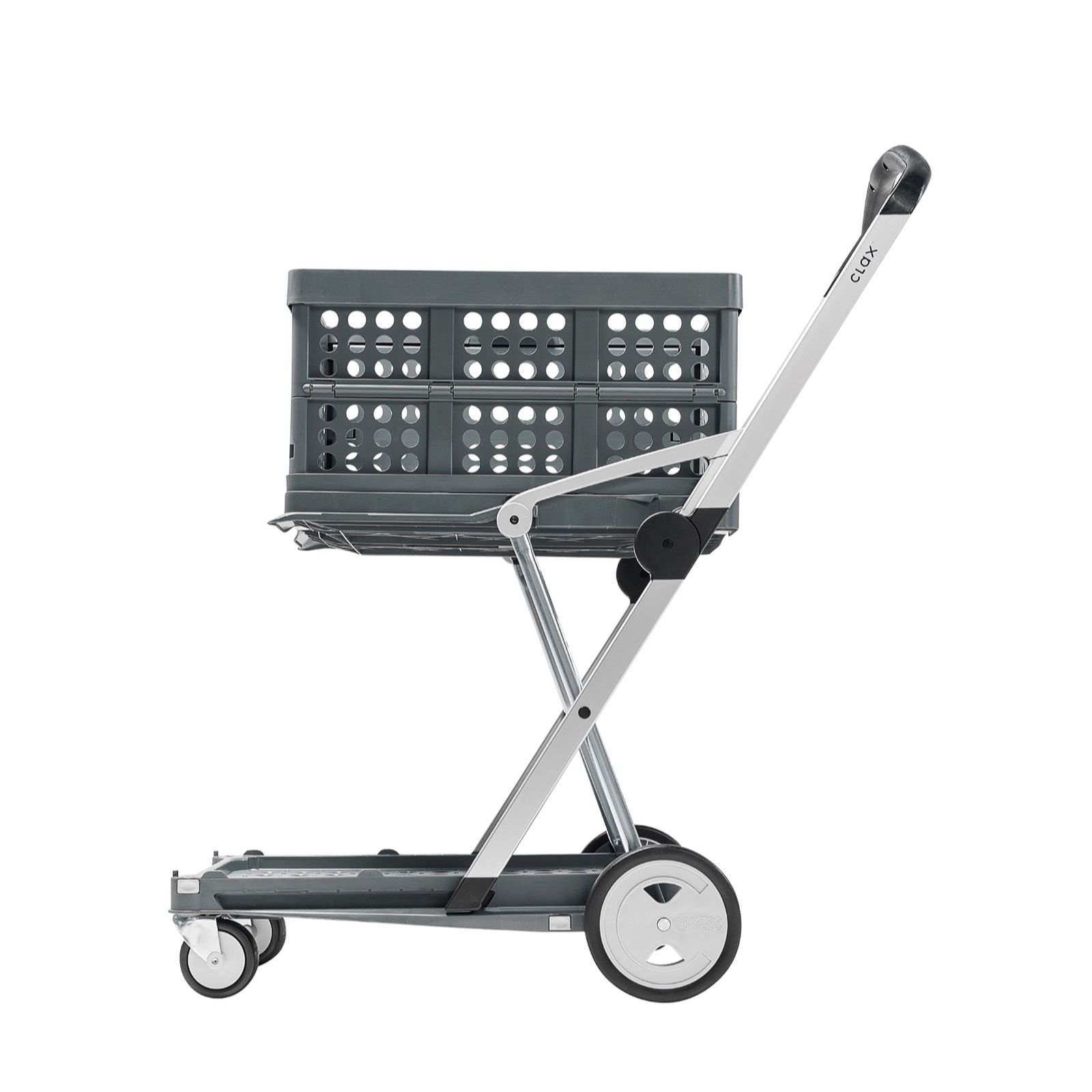 CLAX Multi Use Collapsible Shopping Cart with Folding Basket