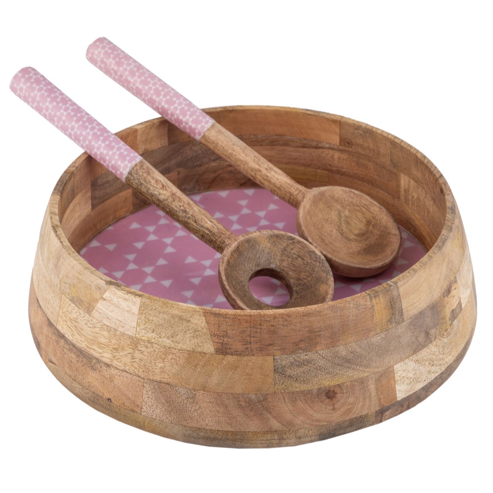  Garden Stories Sorbet Collection Mango Wood Serving Bowl & Salad Servers