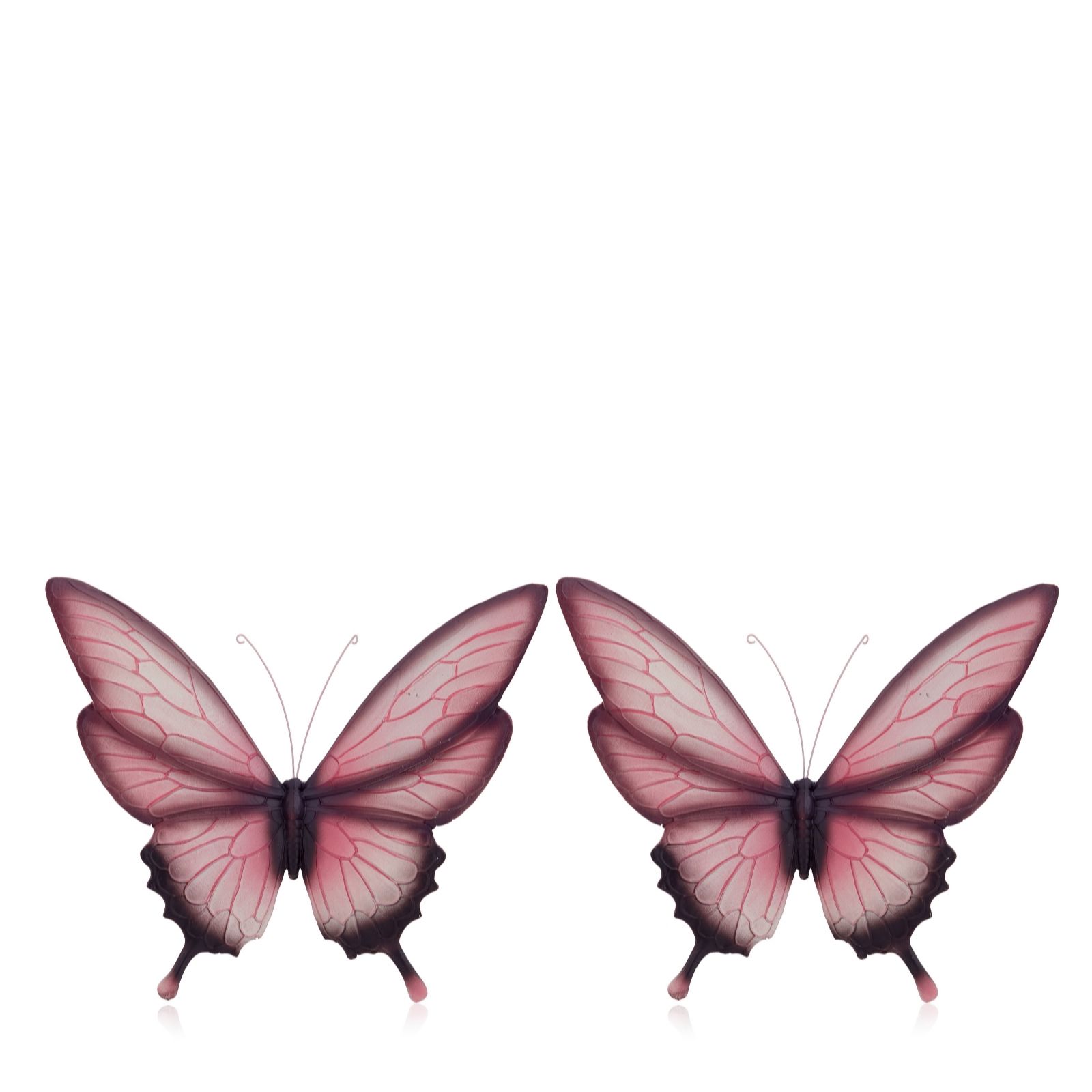 Garden Stories Pink Butterfly Wall Hanger Set of 2