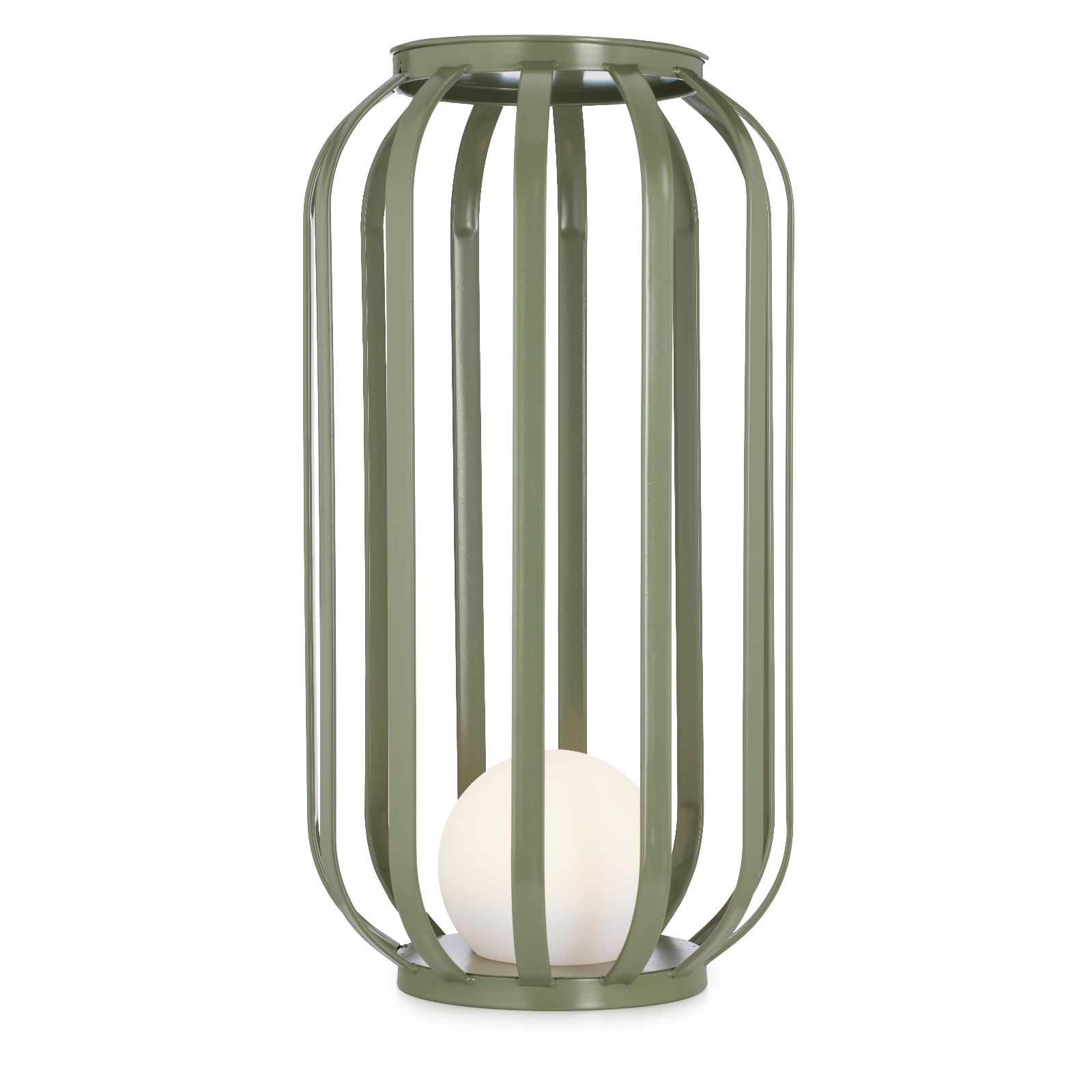 abode Outdoor Tall Metal Plant Stand Table with Orb Light