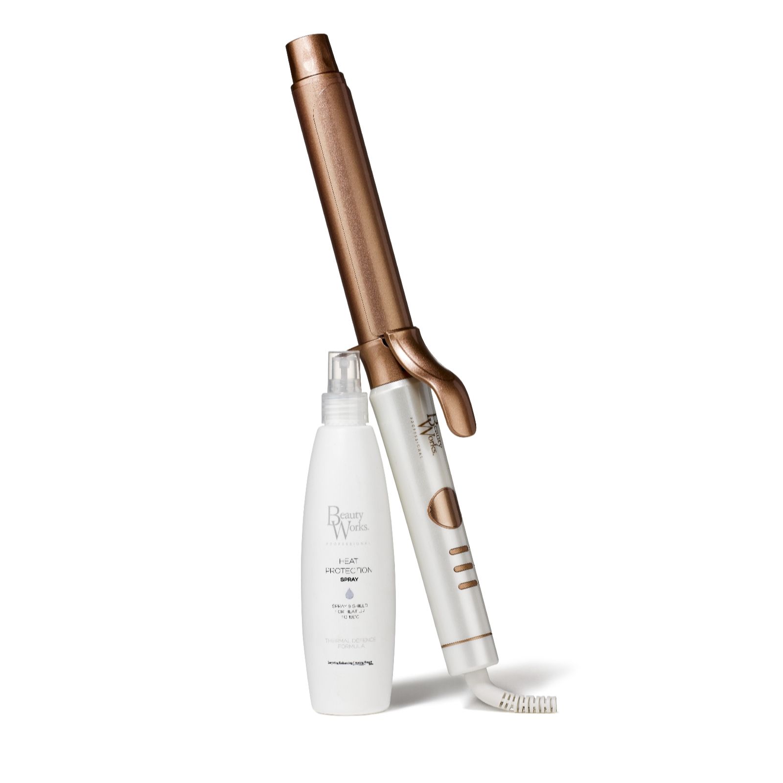 Beauty Works Styling Curl Tong 32mm with Heat Protection Spray 250ml