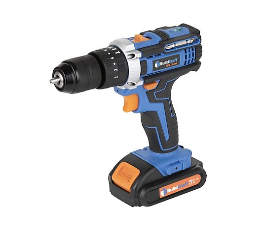 Buildcraft 18v Combi Drill with 2 Batteries & 1 Hour Quick Charger
