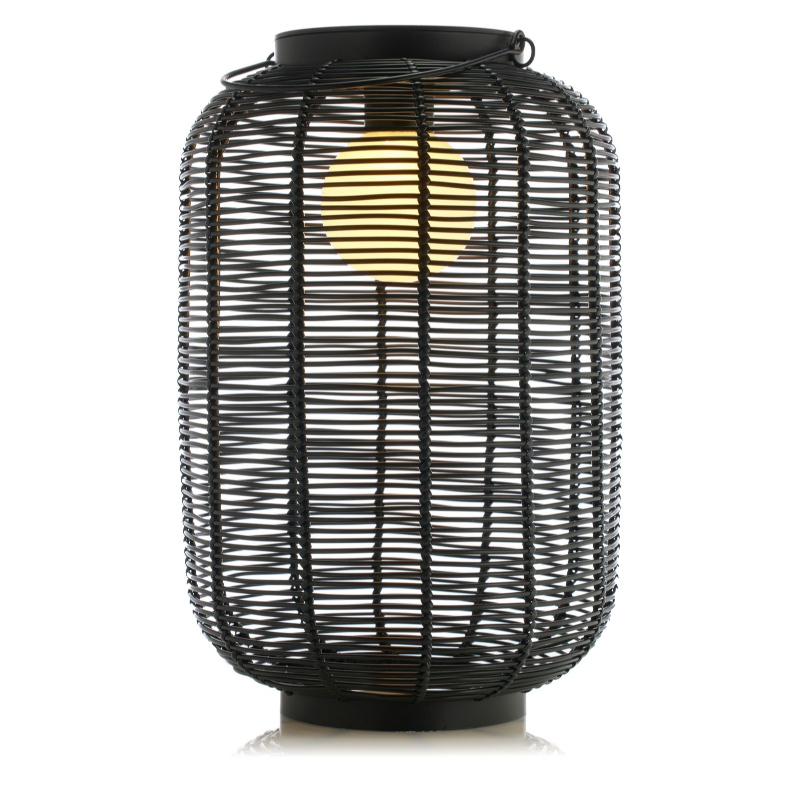 My Garden Stories 43cm Black Rattan Solar Light with Handle