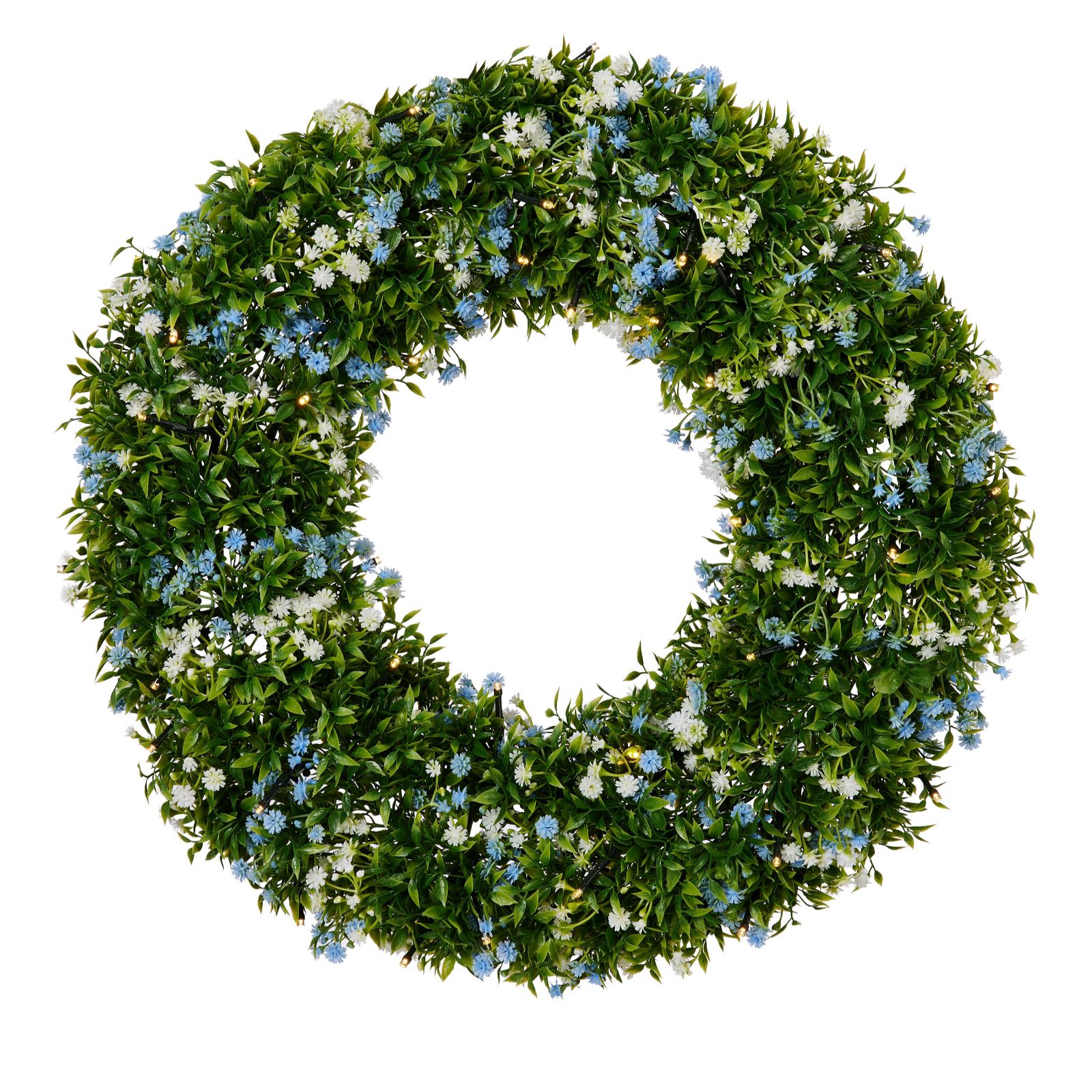 Garden Stories In Bloom Pre-Lit Floral 60cm Wreath