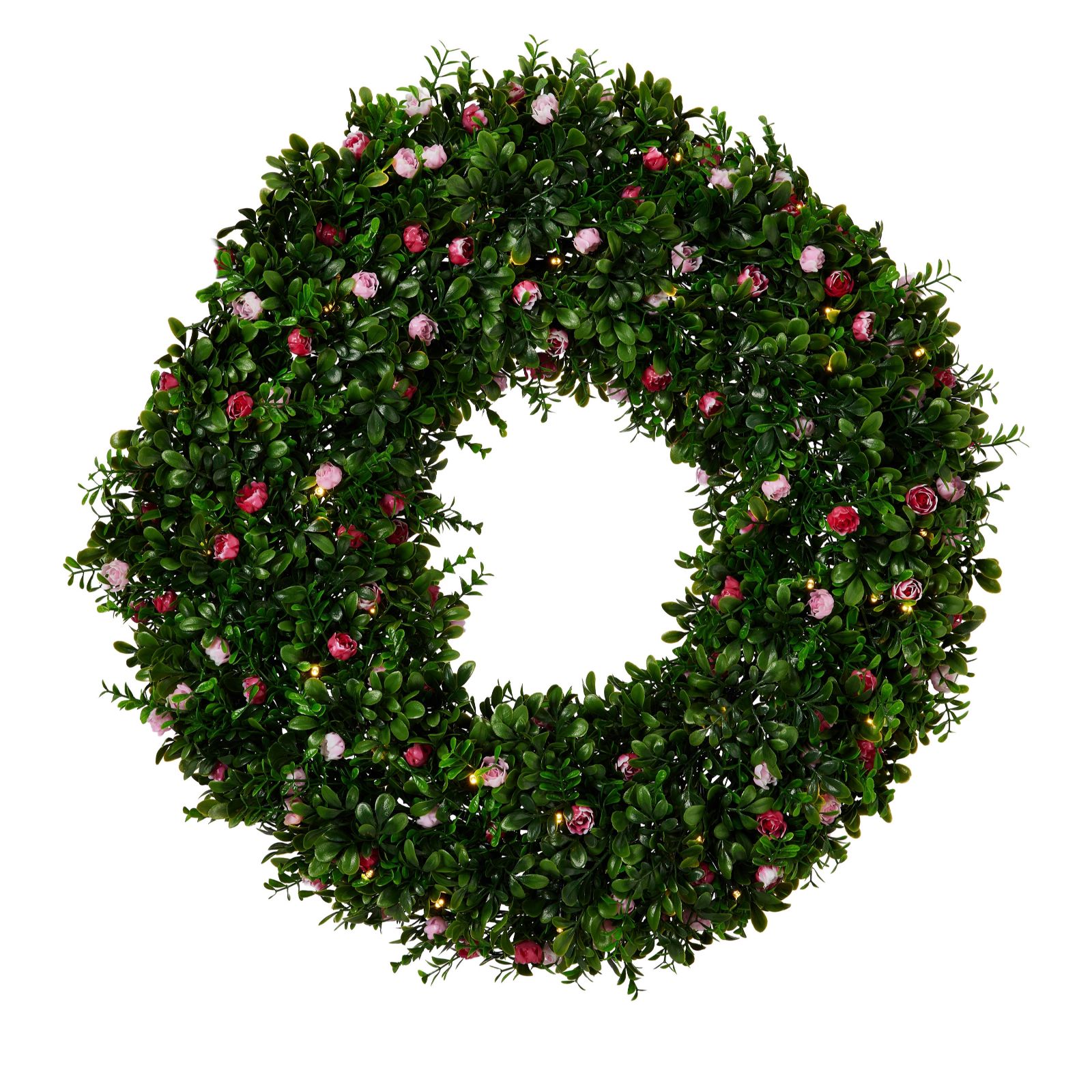 Garden Stories In Bloom Pre-Lit Floral 60cm Wreath