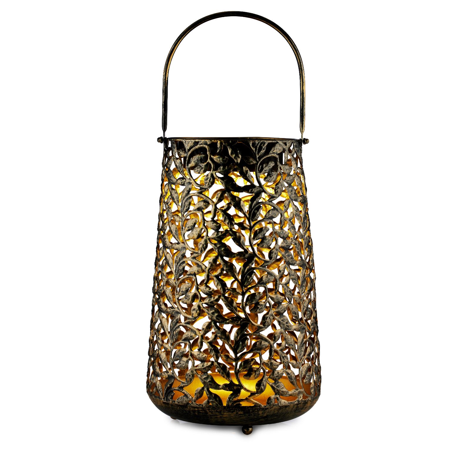 Outlet Garden Stories Outdoor Solar Leaf Pattern Lantern