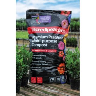 Thompson & Morgan Incredipeatfree Compost 70L & 210g Sachet of Incredibloom