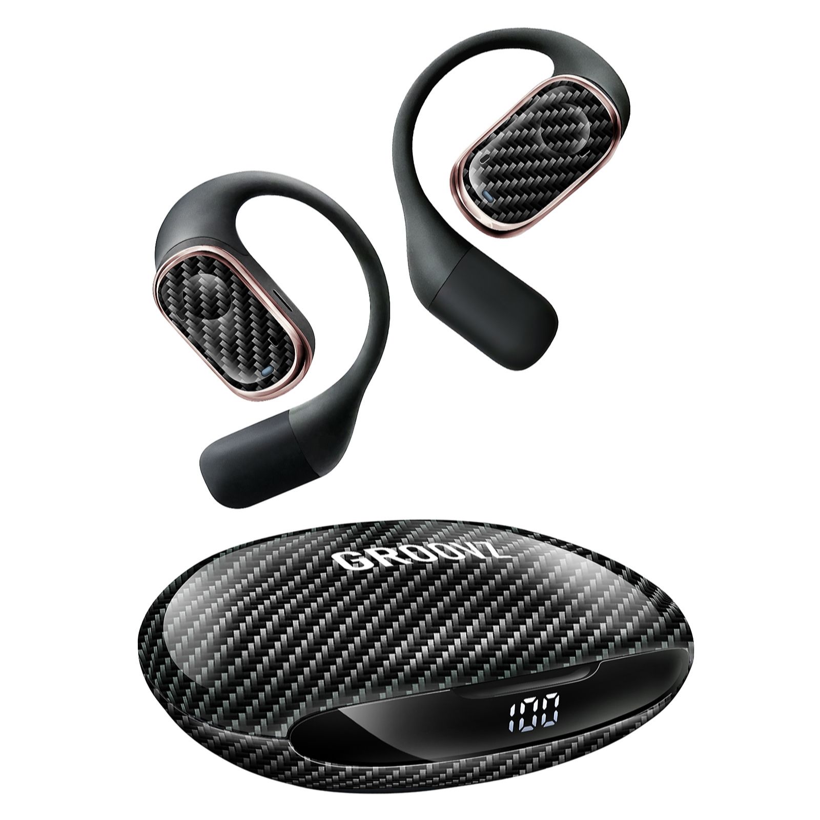Groovz Plus True Wireless Open-Ear Headphones w/ Charging Case