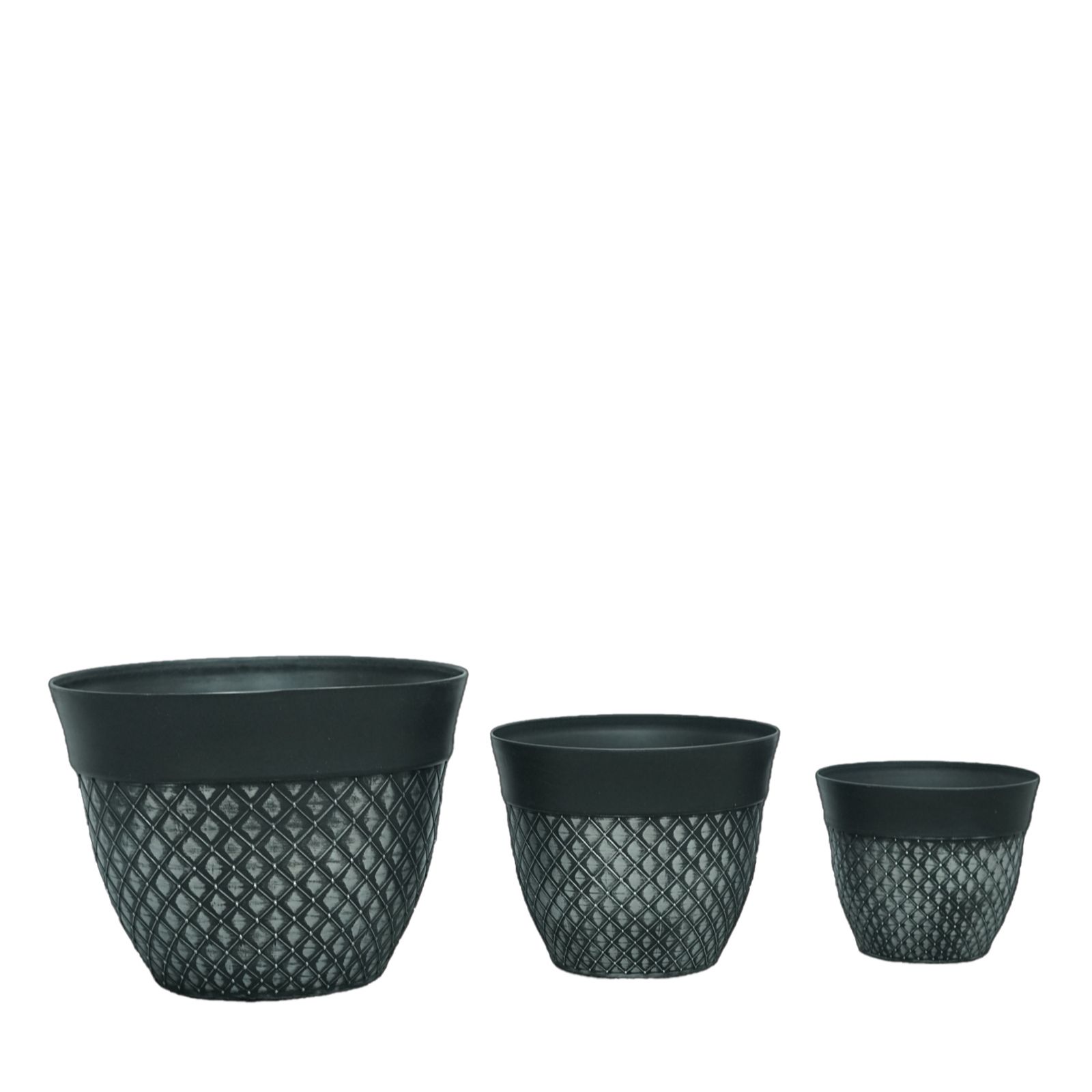 Garden Reflections Set of 3 Nesting Diamond Cut Planters