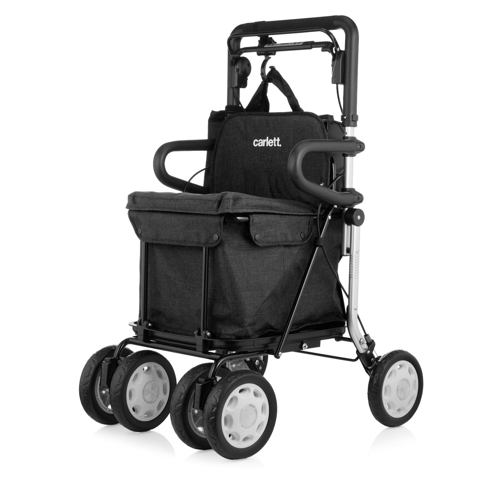 Carlett Comfort Assist Shopping Trolley with Seat & Accessories