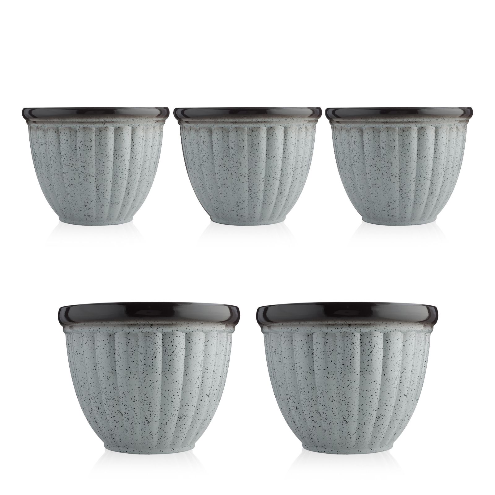 Grumpy Gardener Set of 5 40cm and 30cm Ribbed Planters