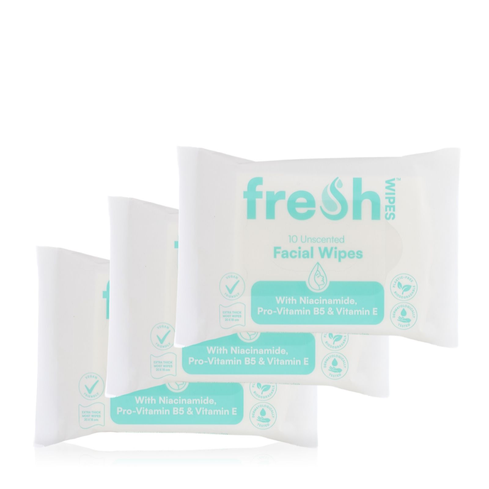 Fresh Wipes Set of 3 Unscented Facial Wipes