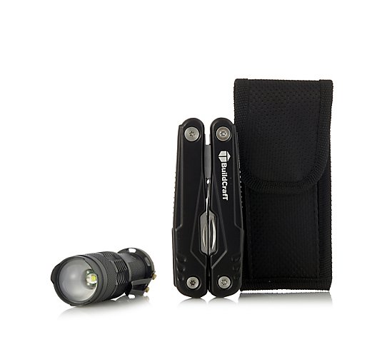 Buildcraft Silver Multi-tool and Torch Set with Pouch