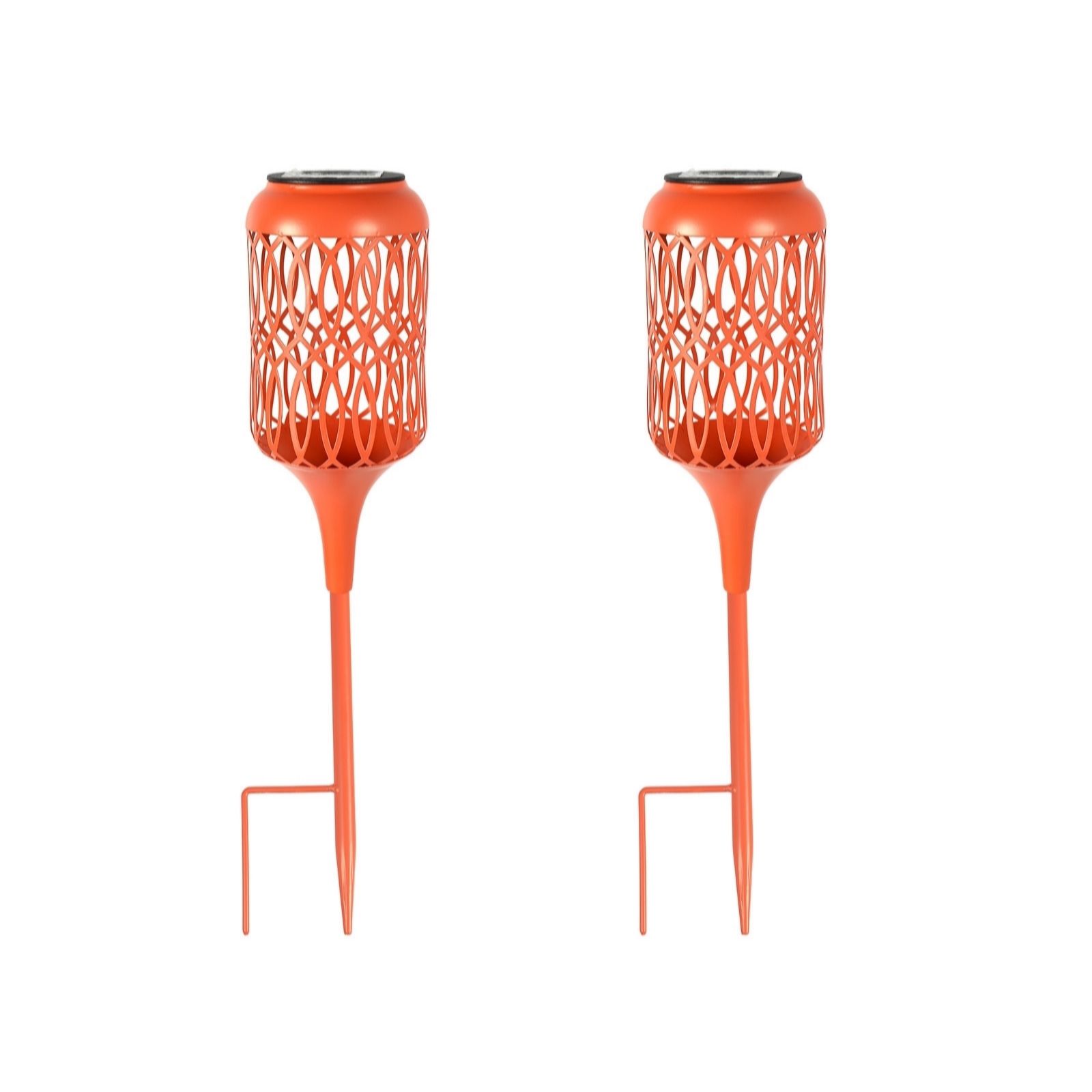 Outlet Garden Stories Set of 2 Large Metal Solar Pathway Lights