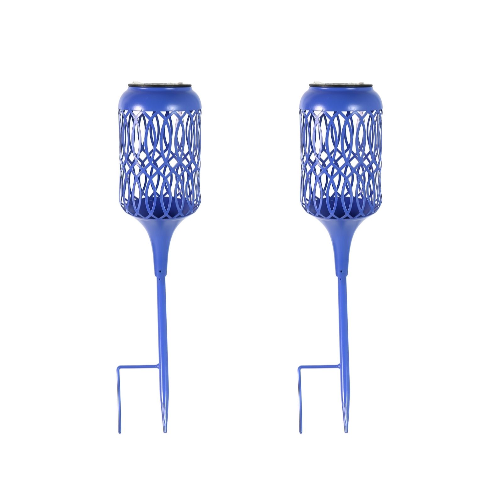 Outlet Garden Stories Set of 2 Large Metal Solar Pathway Lights