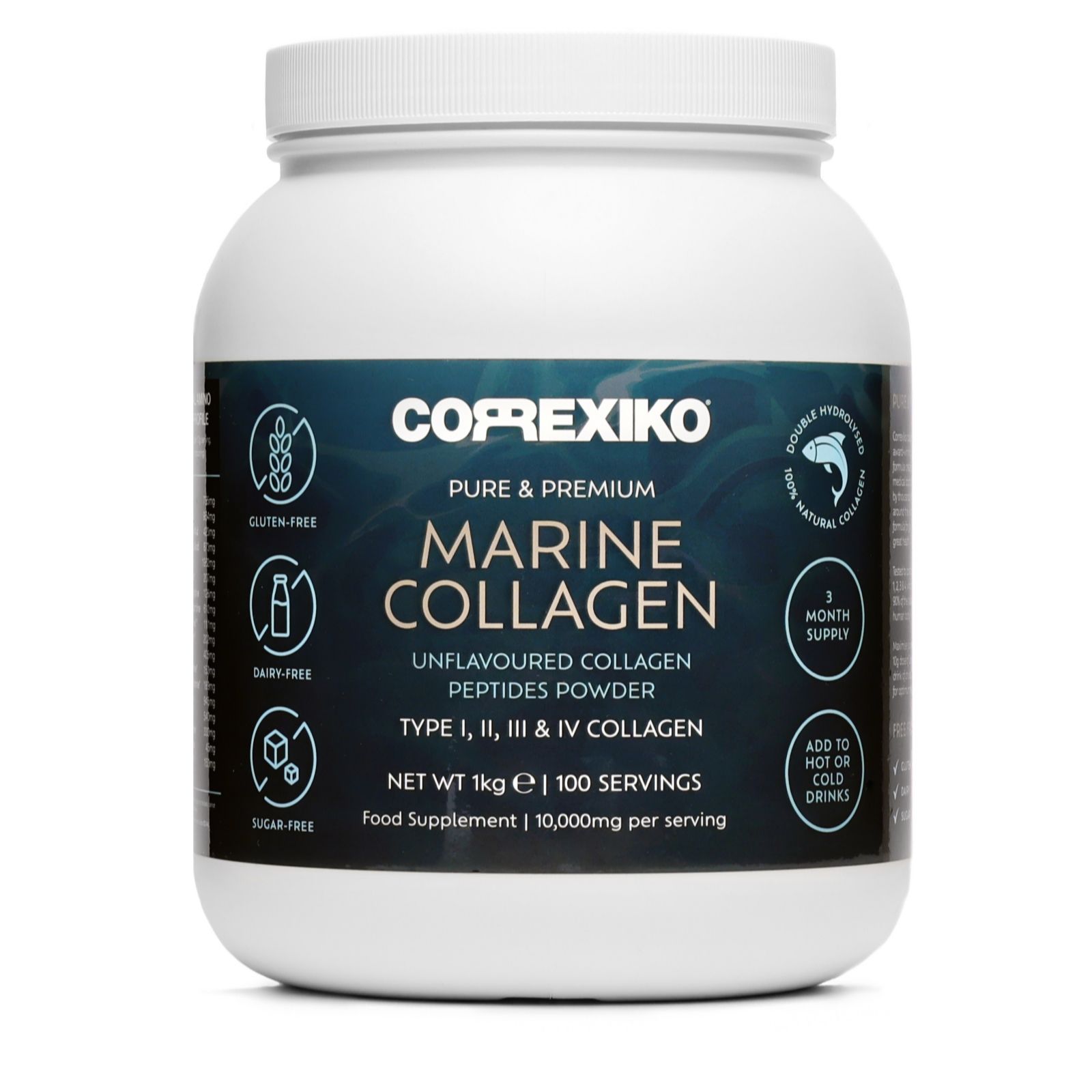 Correxiko Marine Collagen Supplement Powder 1kg Tub