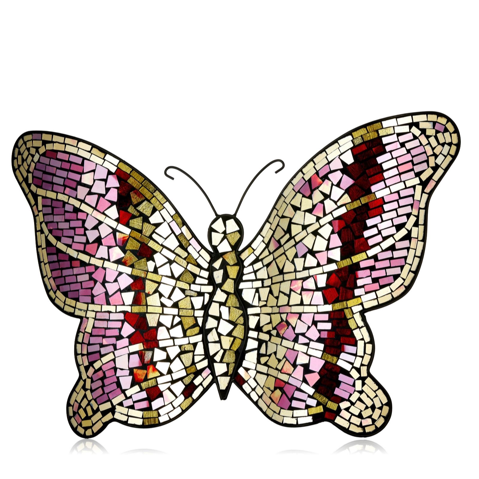 Garden Reflections Hand Finished Mosaic Gold Butterfly Wall Hanging