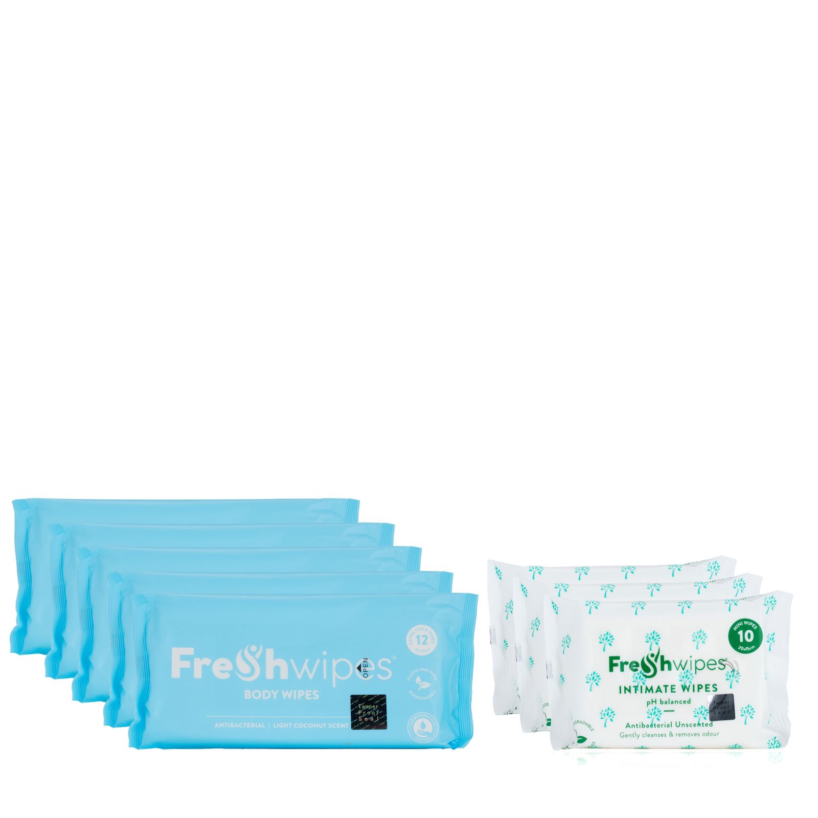 FreshWipes Self Care Bundle with Set of 5 Body & Set of 3 Intimate Wipes