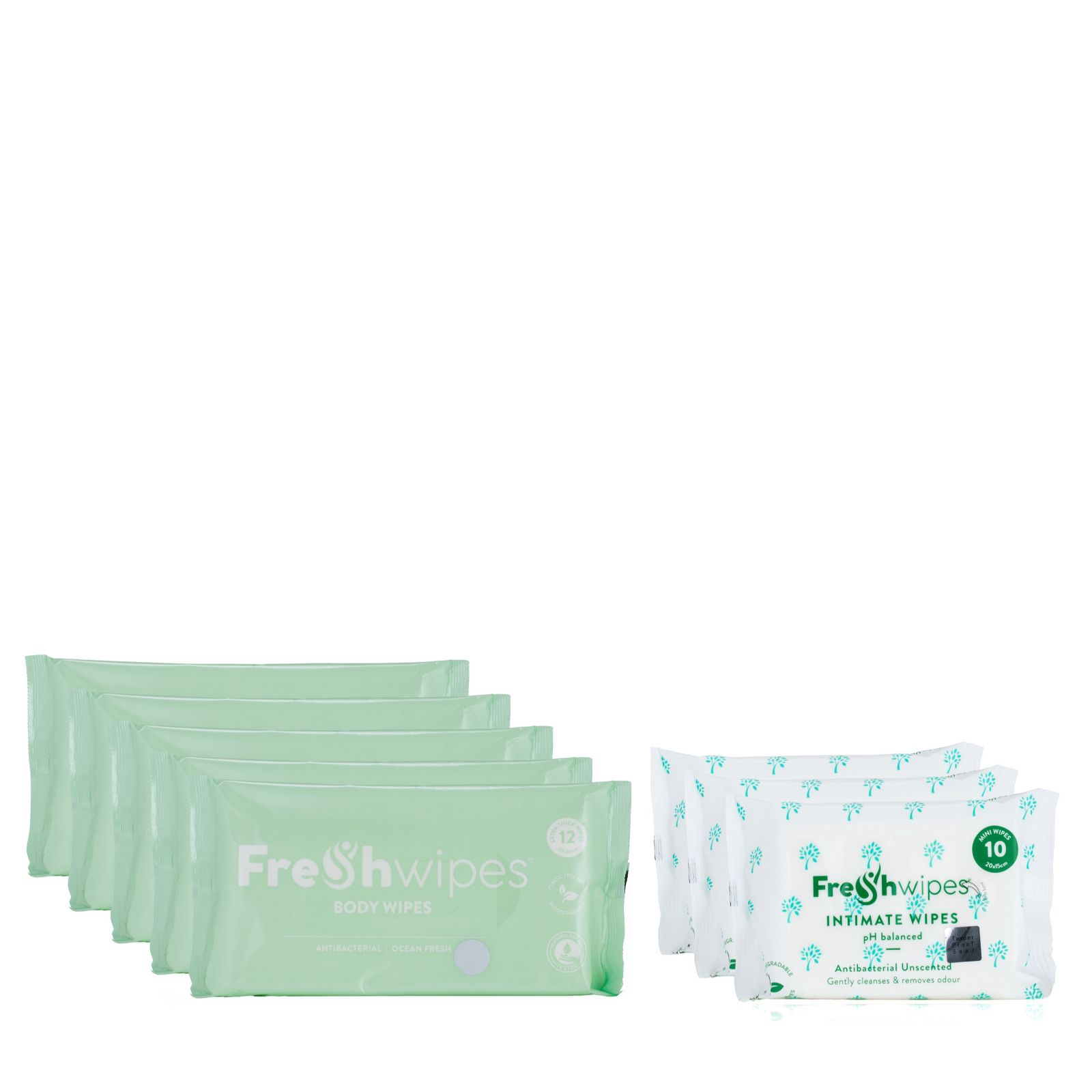 FreshWipes Self Care Bundle with Set of 5 Body & Set of 3 Intimate Wipes