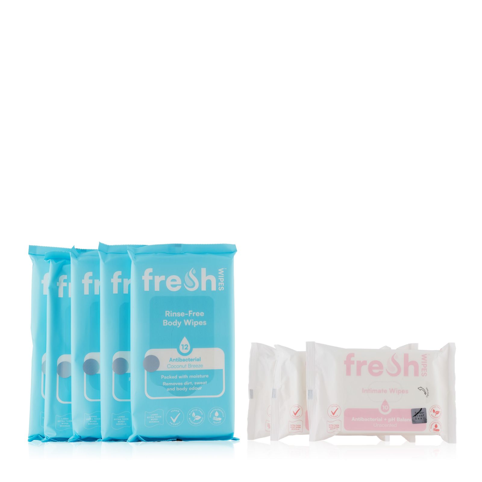 FreshWipes Self Care Bundle with Set of 5 Body & Set of 3 Intimate Wipes
