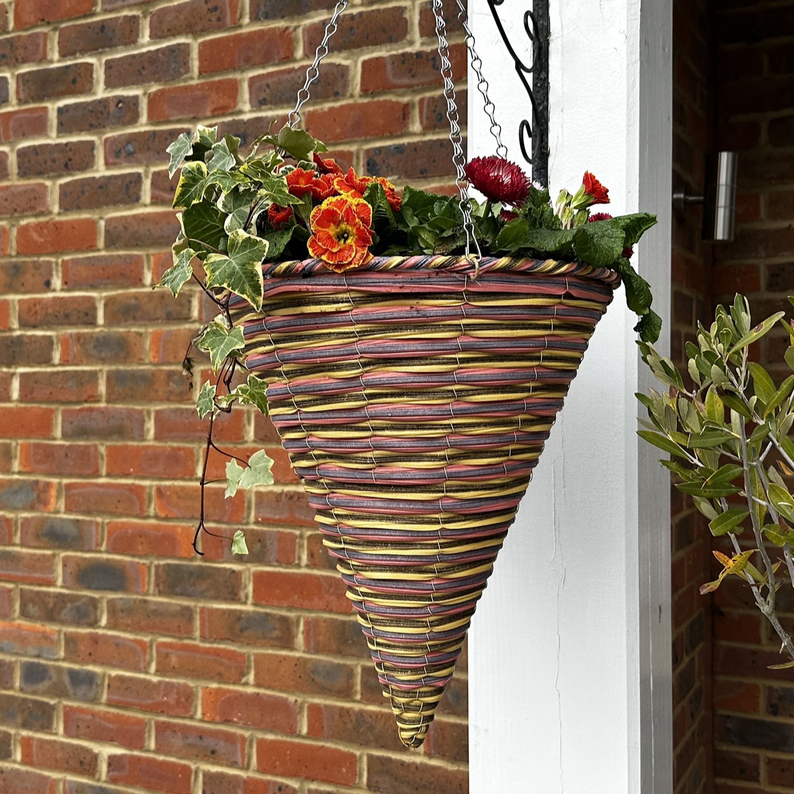 Grumpy Gardener Set of 2 Coloured Conical Hanging Baskets