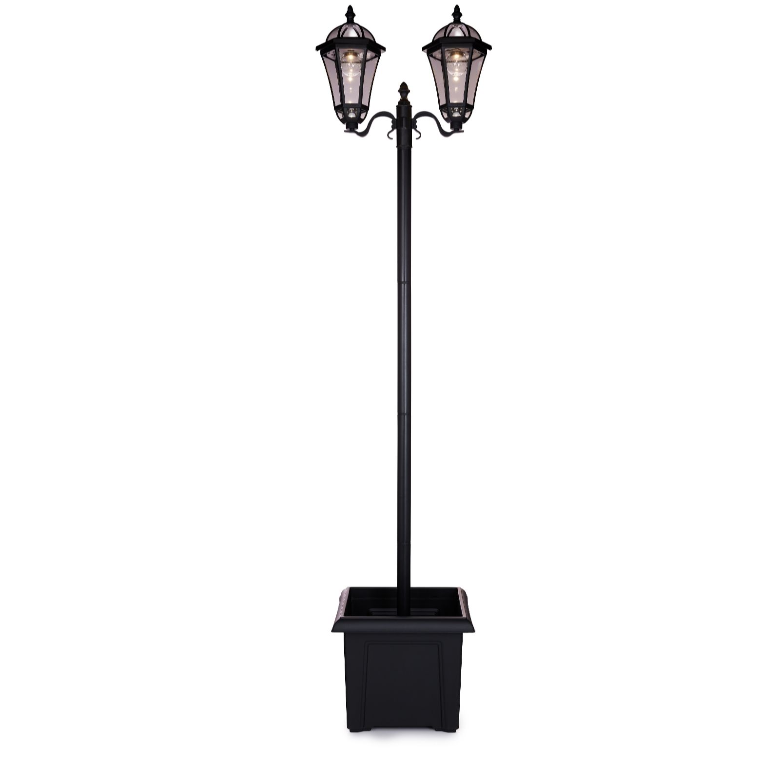 Luxform Kensington 1.68m 40 Lumen Twin Head Solar Lamppost & Planter