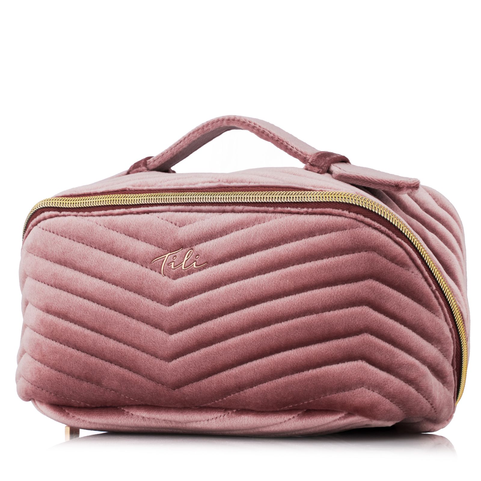 Tili Velvet Chevron Quilted Flat Lay Bag