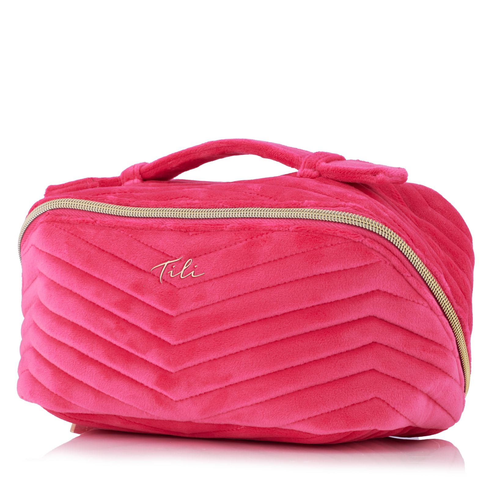 Tili Velvet Chevron Quilted Flat Lay Bag