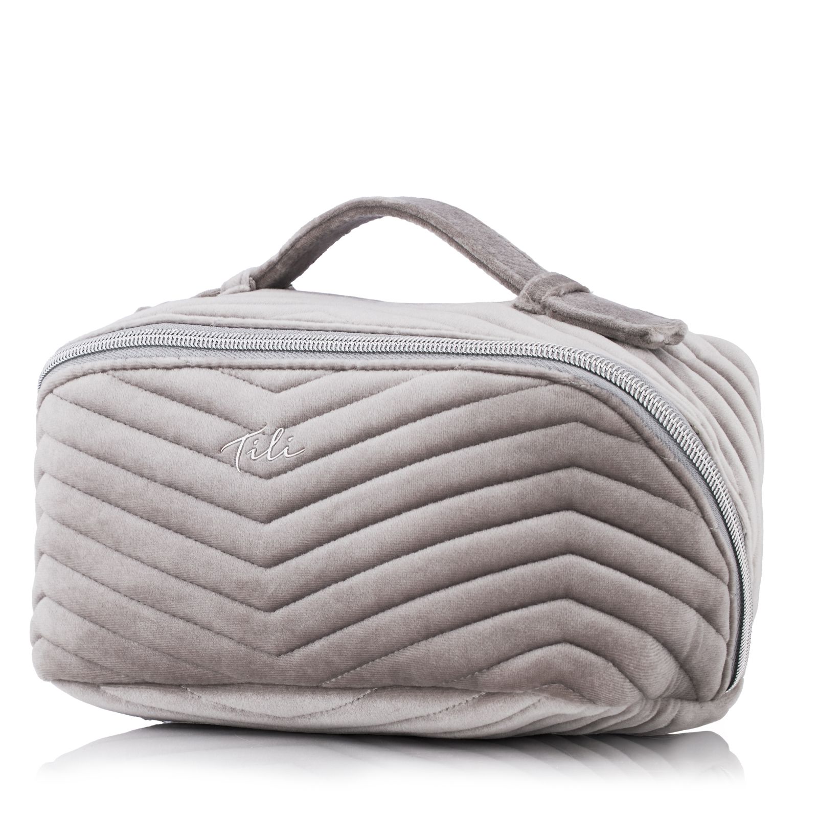 Tili Velvet Chevron Quilted Flat Lay Bag