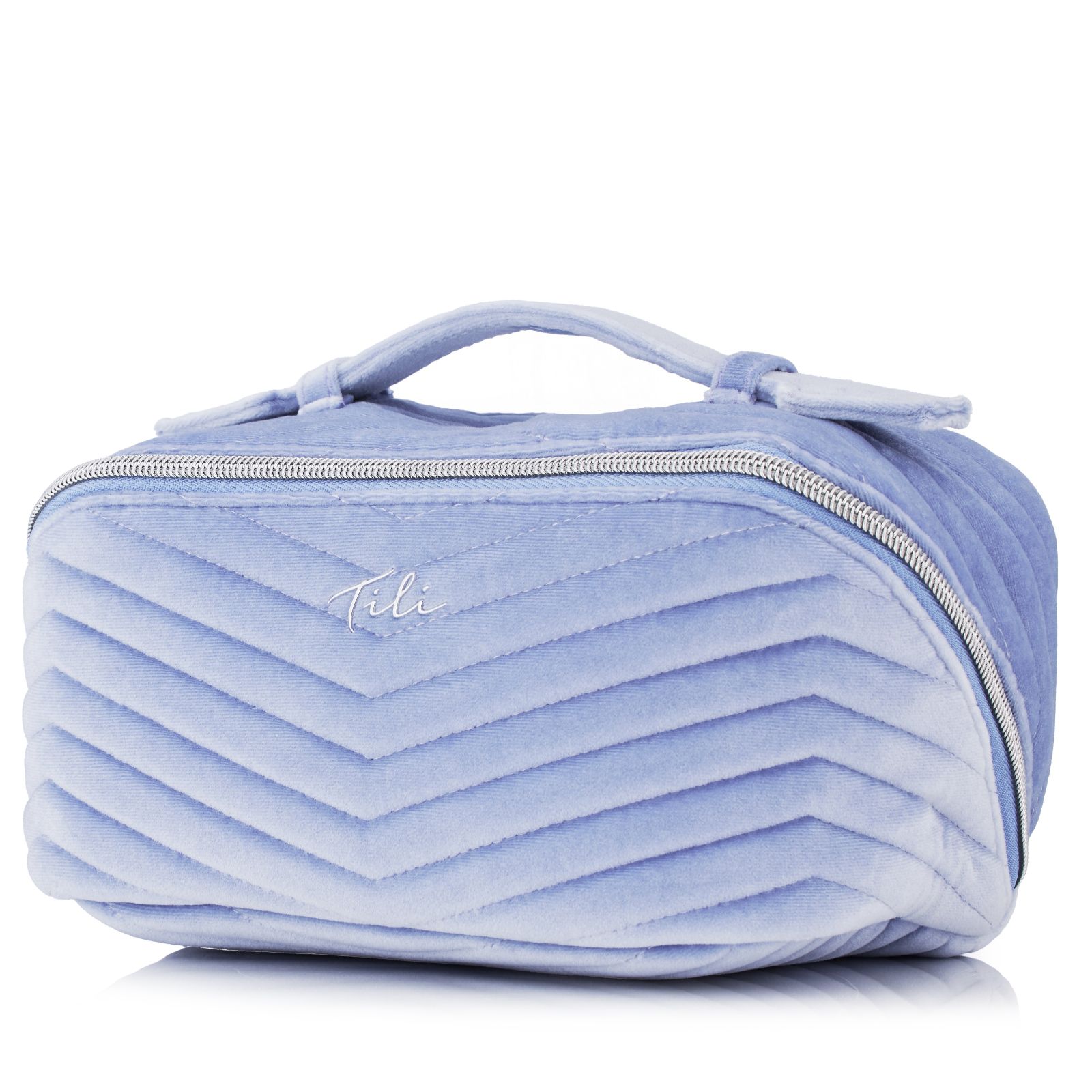 Tili Velvet Chevron Quilted Flat Lay Bag