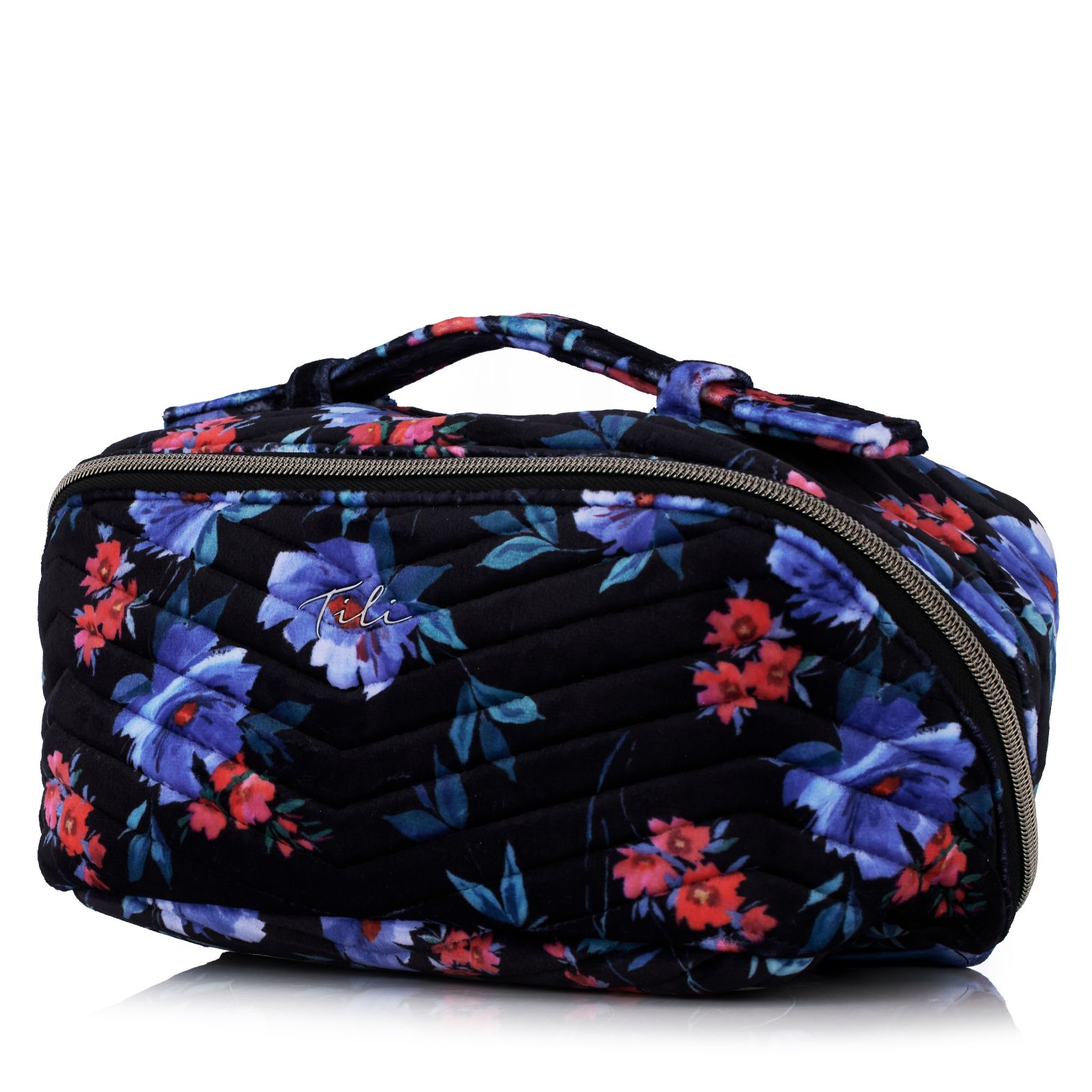 Tili Velvet Chevron Quilted Flat Lay Bag