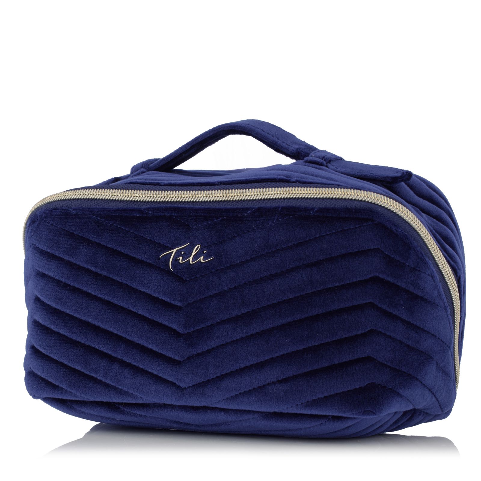 Tili Velvet Chevron Quilted Flat Lay Bag