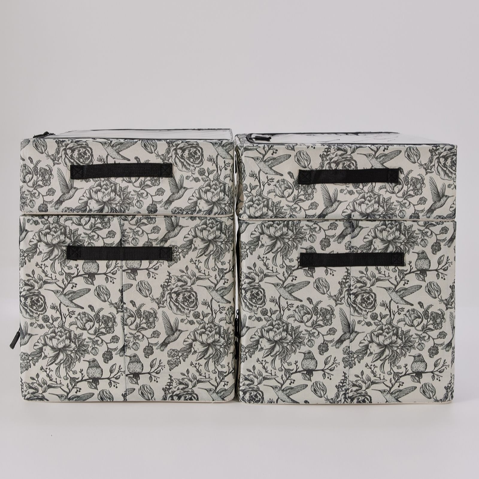 Periea Set of 2 Large Collapsible Storage Boxes with 2x Topper Boxes