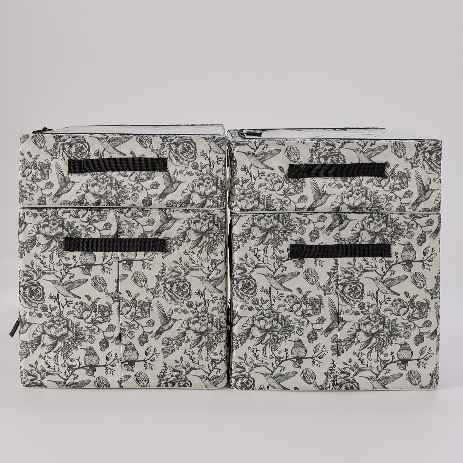 Periea Set of 2 Large Collapsible Storage Boxes with 2x Topper Boxes