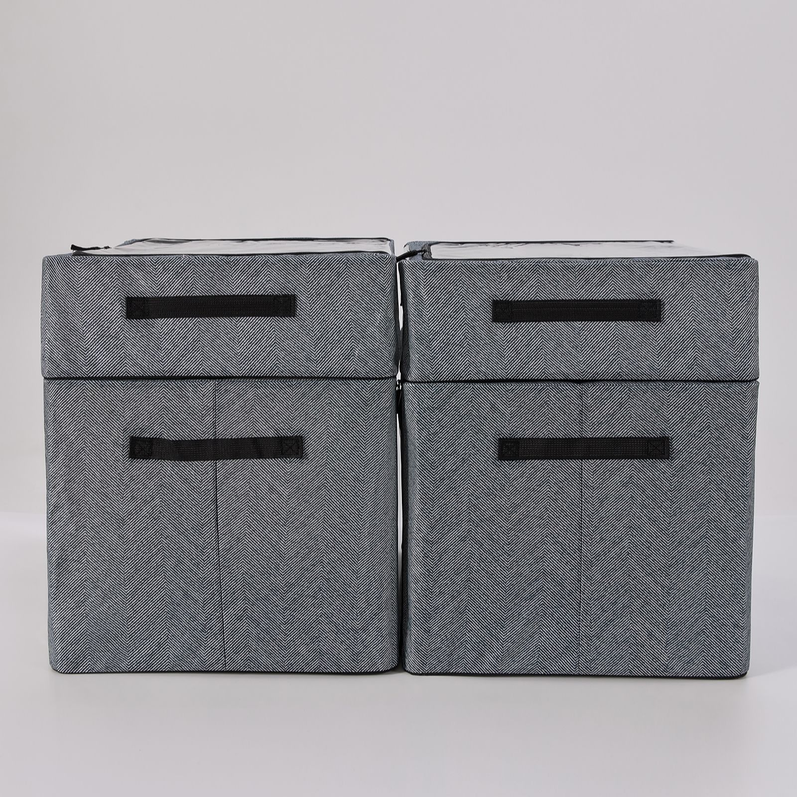 Periea Set of 2 Large Collapsible Storage Boxes with 2x Topper Boxes