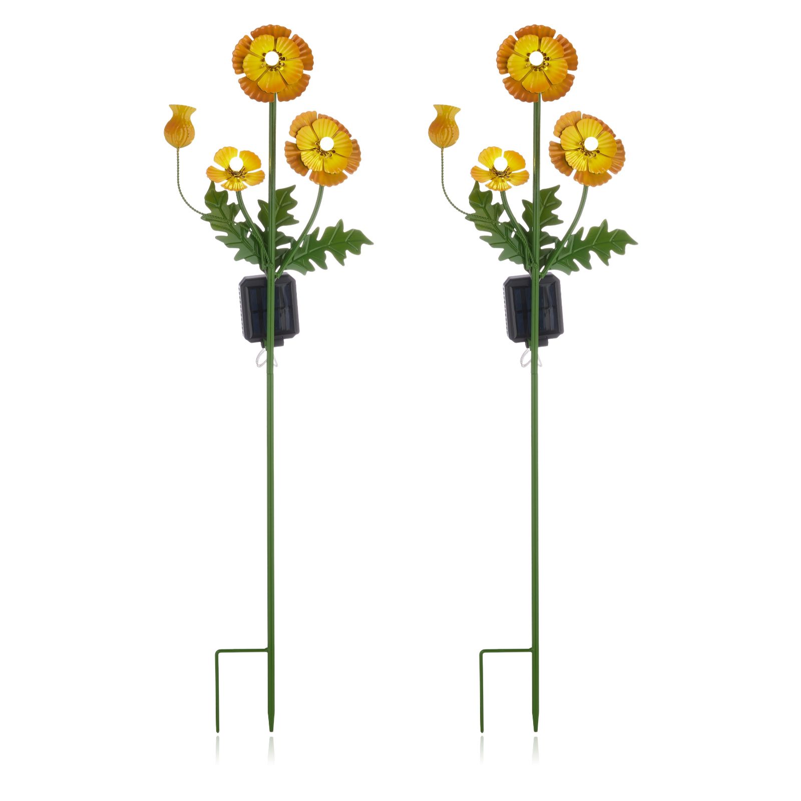Garden Stories Colour Splash Set of 2 Poppy Stake Lights
