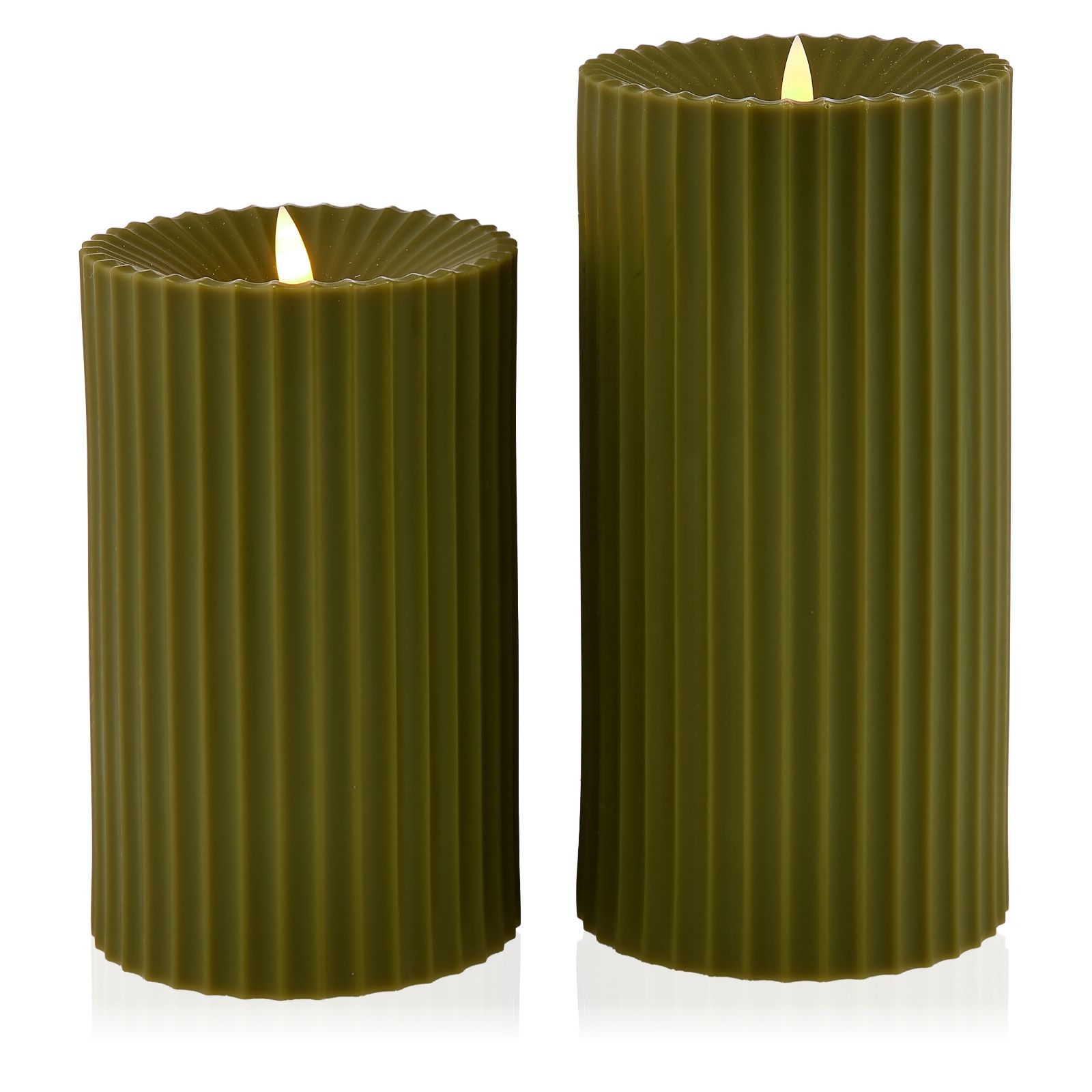 Outlet Garden Stories Studio 70 Set of 2 Fluted Outdoor Wax Candles