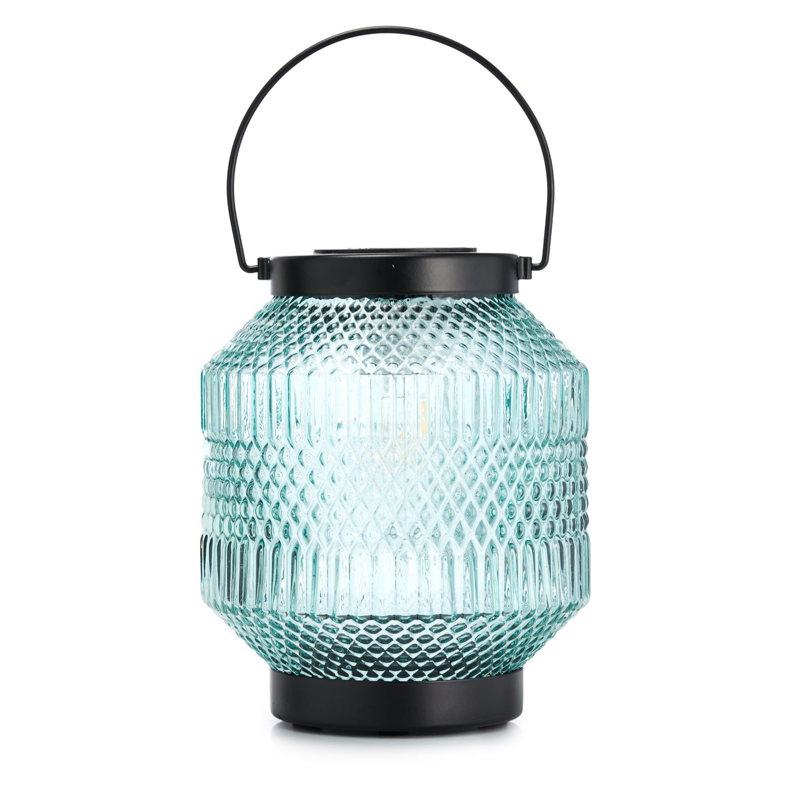 Garden Reflections Coloured Glass Solar Lamp with Handle