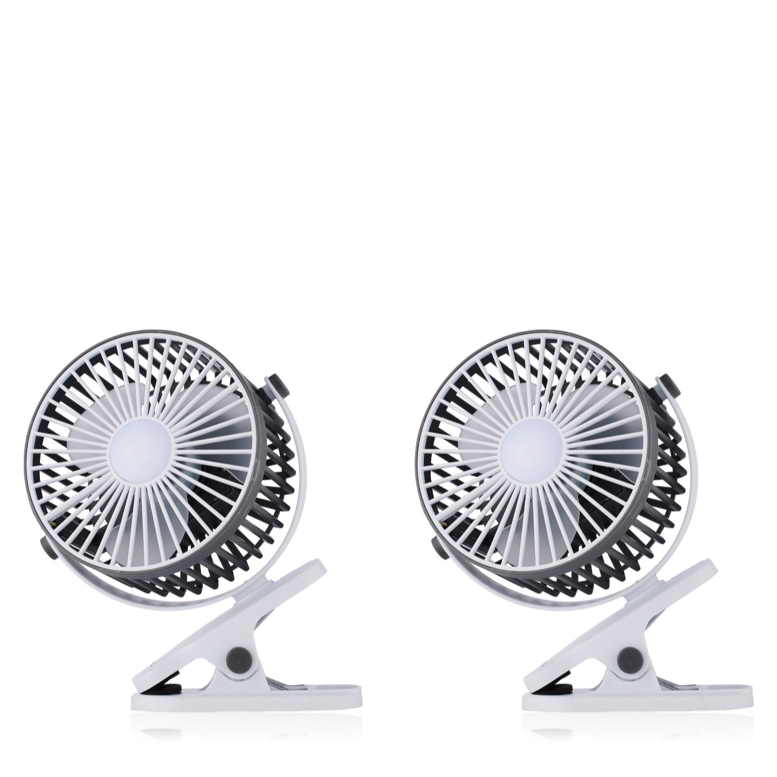 Bell & Howell Set of Two Clip On Fans with LED Light