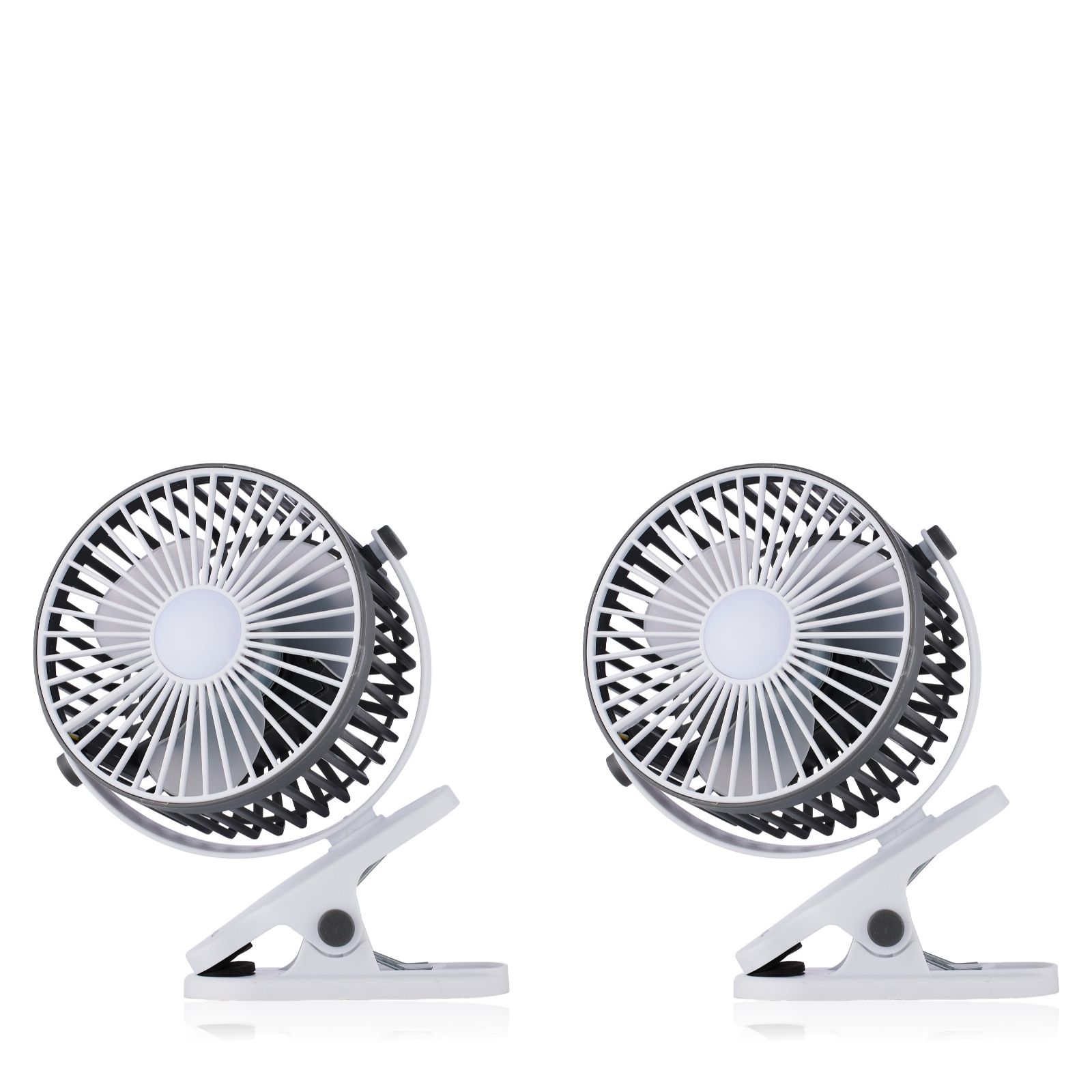 Bell & Howell Set of Two Clip On Fans with LED Light