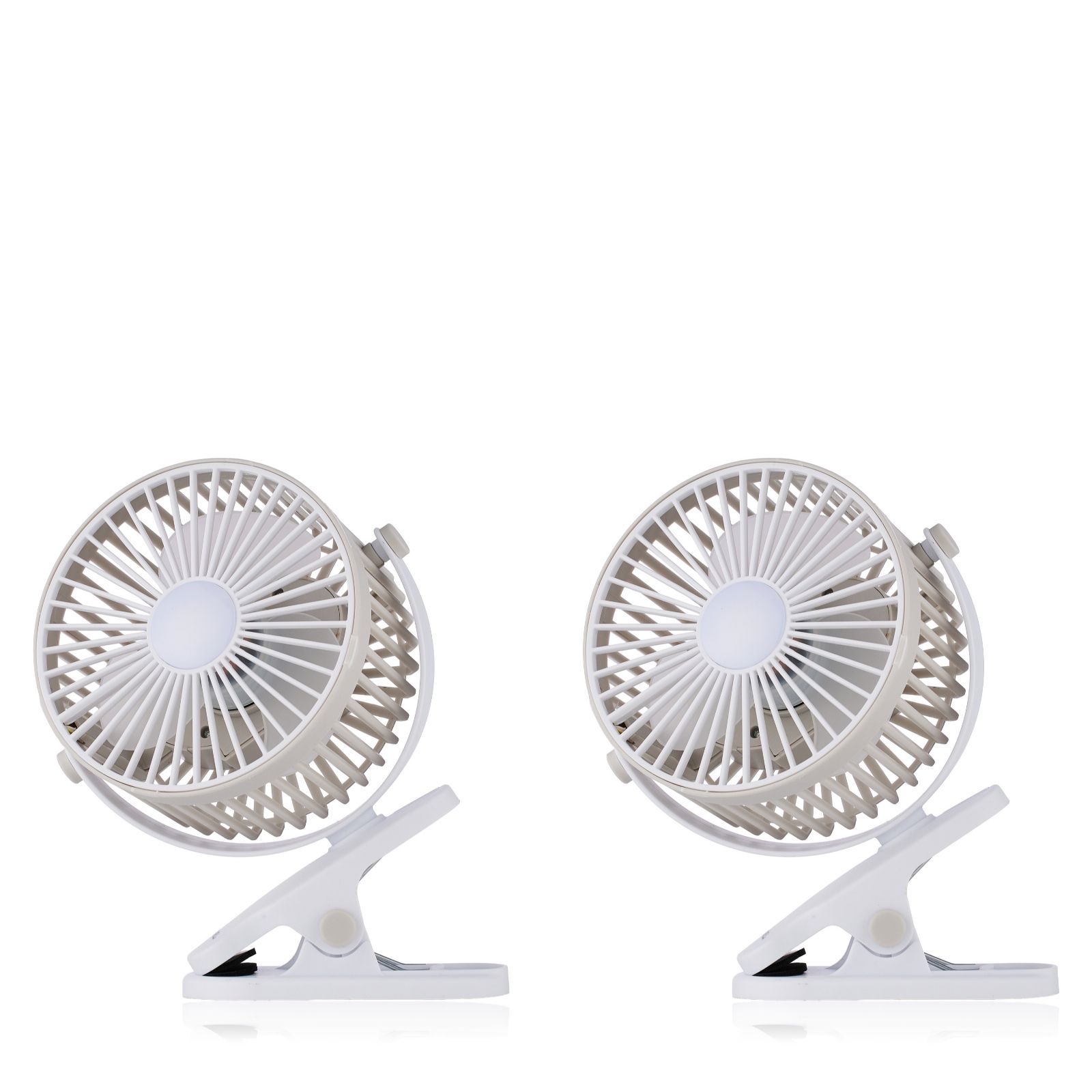 Bell & Howell Set of Two Clip On Fans with LED Light