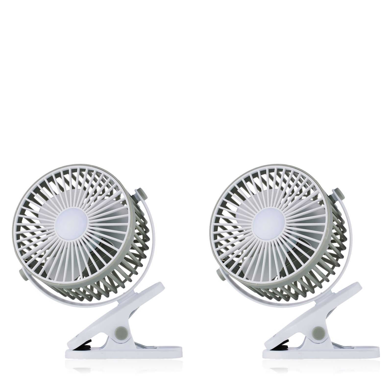 Bell & Howell Set of Two Clip On Fans with LED Light