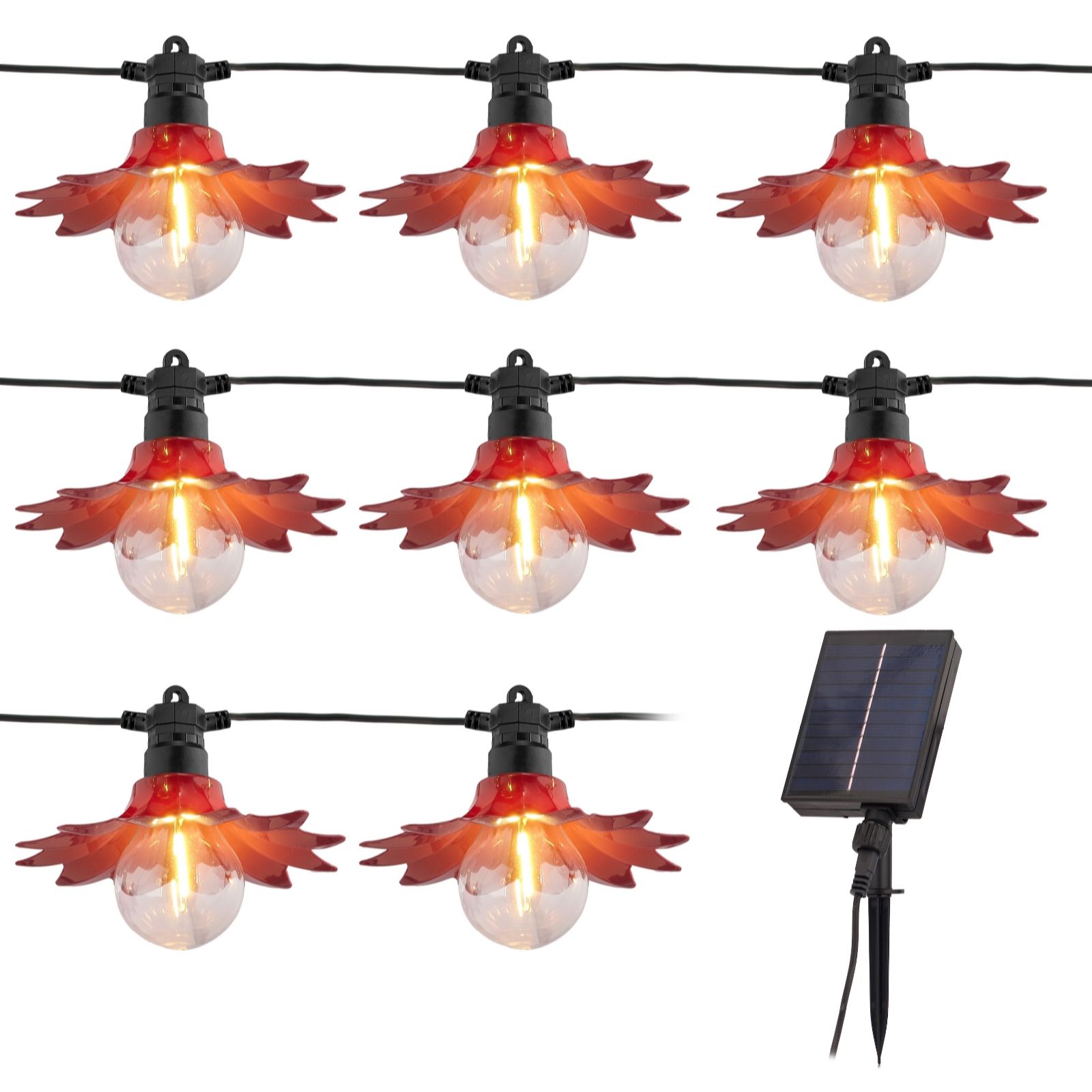 Outlet Garden Stories Studio 70 Set of 8 Flower Solar String Lights